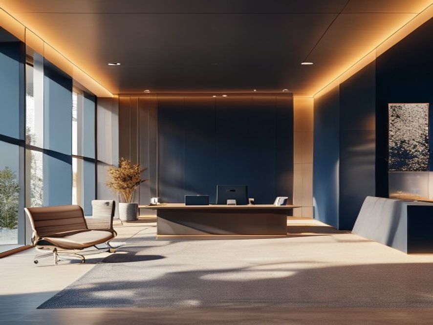 Ljus och luftig arbetsplats med minimalistisk design